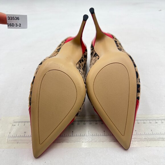 FSJ Red Sexy Leopard Printed Dress Shoes Pointy Toe High Heels Pumps - Picture 7 of 8